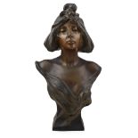 FRENCH SCHOOL, MANNER OF EMMANUEL VILLANIS ART NOUVEAU BUST OF A GIRL, CIRCA 1900