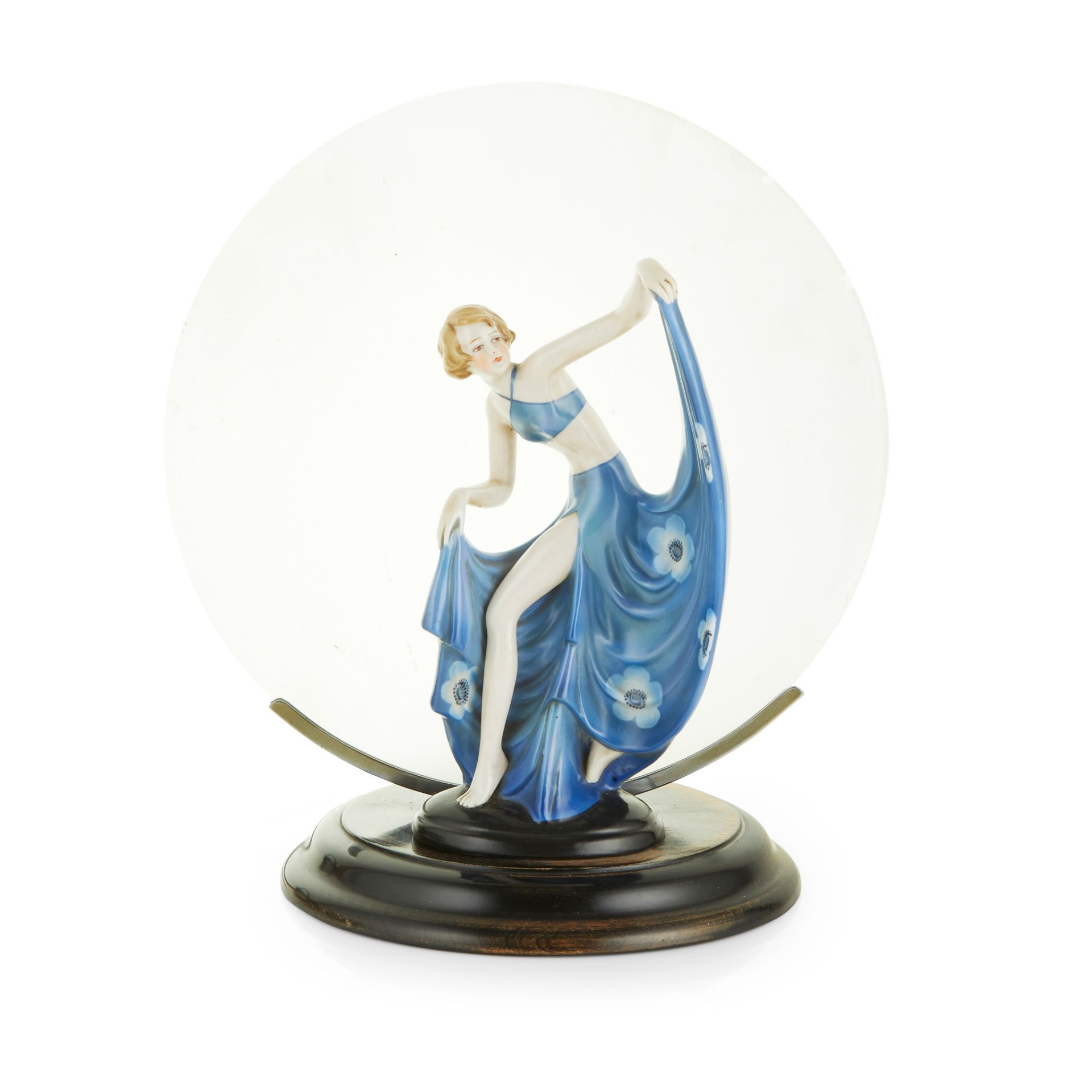 KATZHÜTTE (PORZELLANFABRIK HERTWIG & CO.) ART DECO FIGURAL LAMP, CIRCA 1925