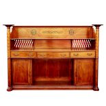 Y GEORGE WASHINGTON JACK (1855-1931) FOR MORRIS & CO. ARTS & CRAFTS INLAID MAHOGANY SIDEBOARD,