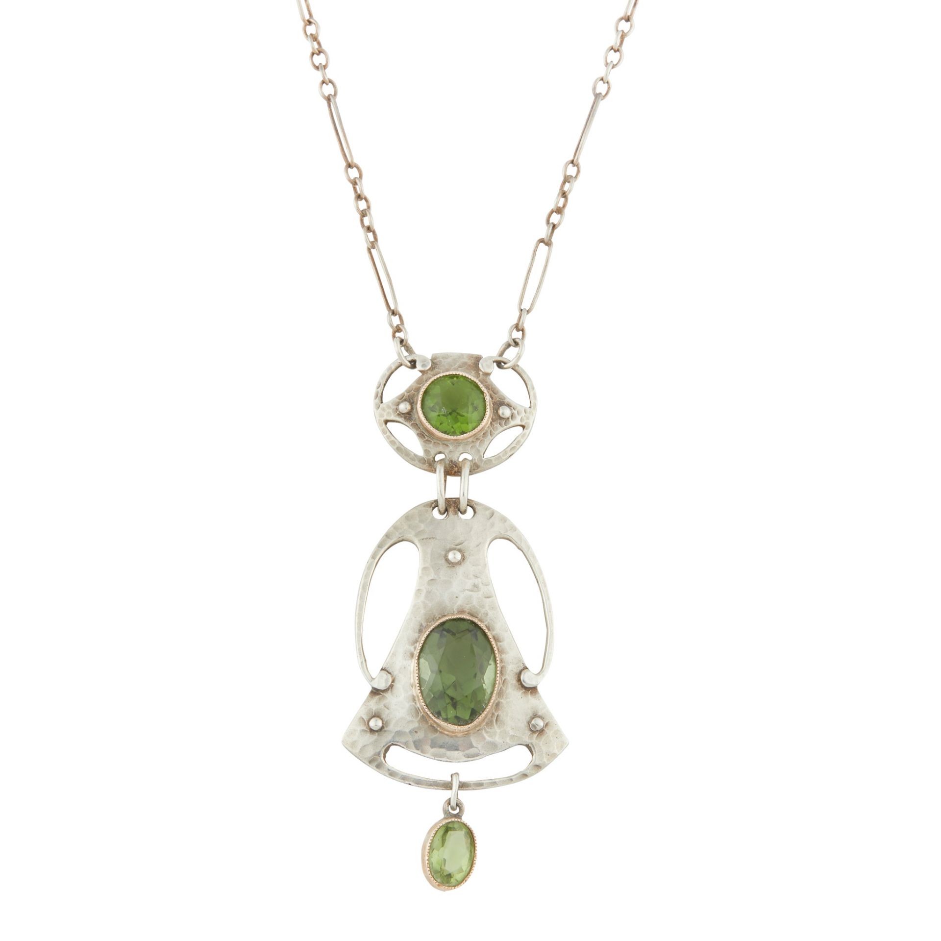 MURRLE BENNETT & CO. ARTS & CRAFTS SILVER AND GEM-SET PENDANT, CIRCA 1906