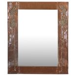 GLASGOW SCHOOL ARTS & CRAFTS COPPER WALL MIRROR, CIRCA 1900