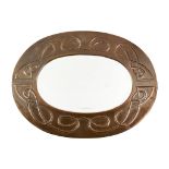 SCOTTISH SCHOOL CELTIC REVIVAL STYLE BRASS MIRROR, CIRCA 1920