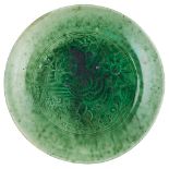 CHRISTOPHER DRESSER (1834-1904) FOR LINTHORPE ART POTTERY GLAZED EARTHENWARE PLATE, CIRCA 1880