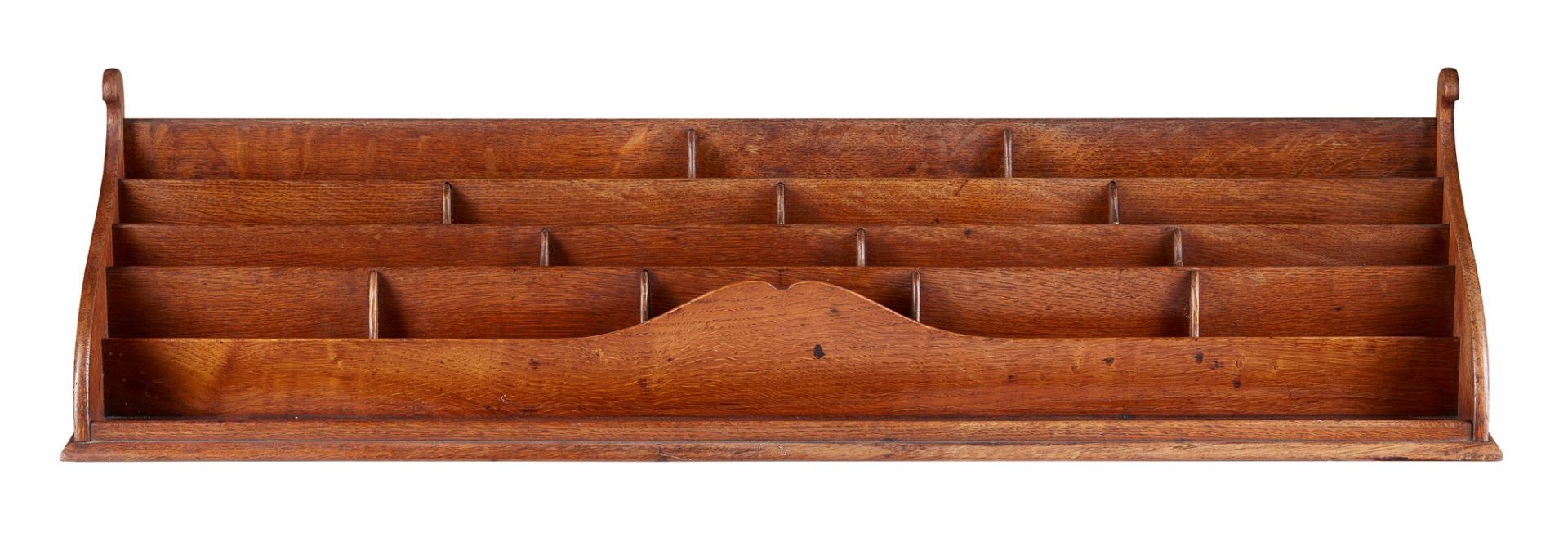 ARTHUR W. SIMPSON (1857-1922), KENDAL ARTS & CRAFTS OAK STATIONARY RACK, CIRCA 1900