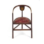 ENGLISH SCHOOL ART NOUVEAU MAHOGANY FRAMED TUB ARMCHAIR, CIRCA 1900