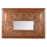 NEWLYN SCHOOL ARTS & CRAFTS COPPER WALL MIRROR, CIRCA 1900