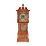 ENGLISH SCHOOL AESTHETIC MOVEMENT OAK CASED MANTEL CLOCK, CIRCA 1880