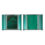 ENGLISH SCHOOL, ATTRIBUTED TO HARRODS LTD., LONDON PAIR OF CHROMIUM AND GLASS ART DECO PHOTOGRAPH