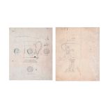 JOHN HARDMAN POWELL (1827-1895) FOR HARDMAN & CO. ORIGINAL DRAWINGS FOR COVERED CUP AND A TANKARD