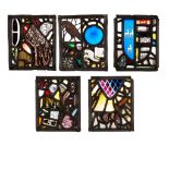 FLORENCE CAMM (1874 – 1960) AND CAMM STUDIOS, SMETHWICK FIVE ARTS & CRAFTS STAINED GLASS PANELS,