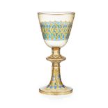 MANNER OF J. & L. LOBMEYR GLASS GOBLET, LATE 19TH CENTURY