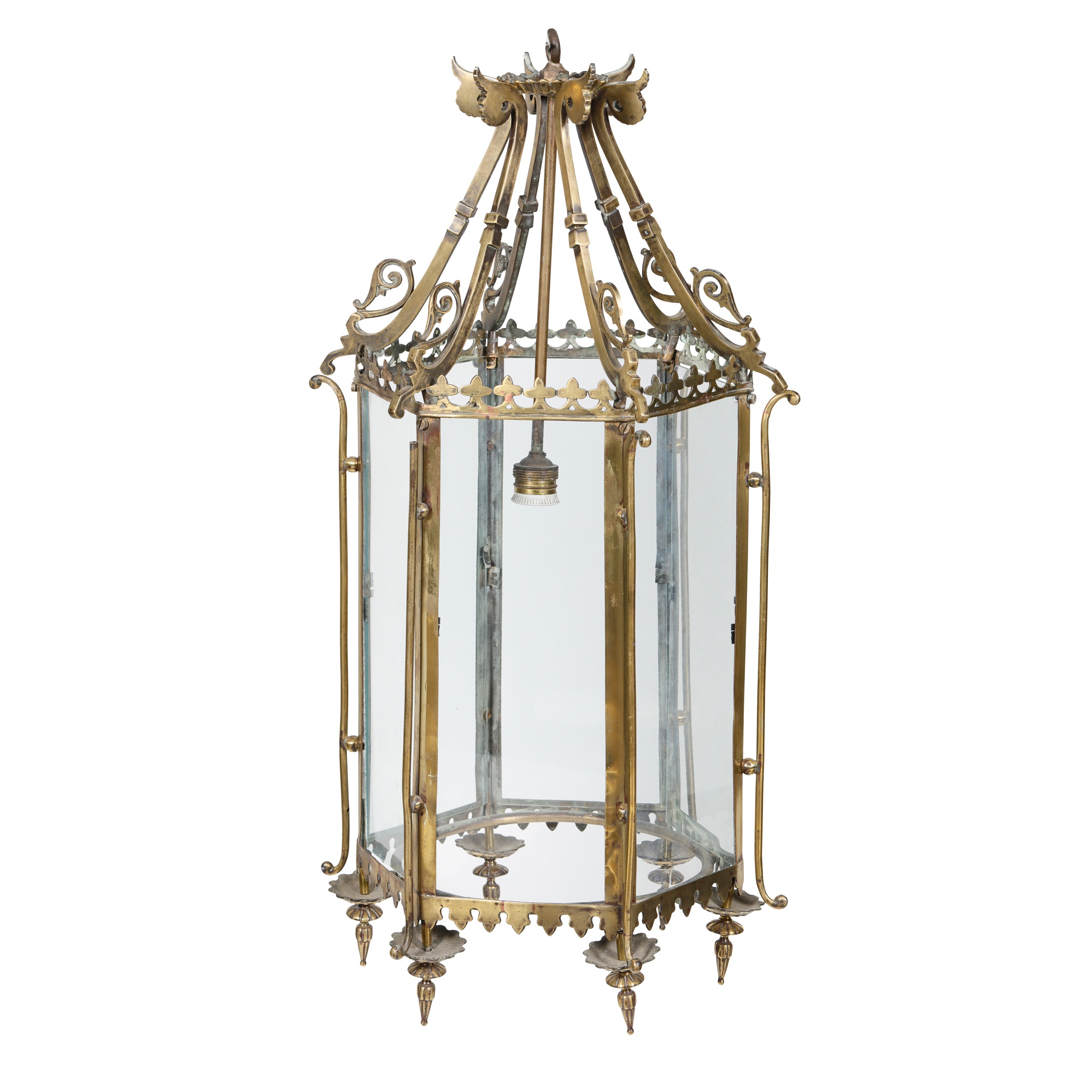 ENGLISH SCHOOL, MANNER OF A.W.N. PUGIN GOTHIC REVIVAL HALL LANTERN, CIRCA 1880