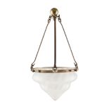 W.A.S. BENSON (1854-1924) AND JAMES POWELL & SONS BRASS AND GLASS PENDANT LIGHT, CIRCA 1890