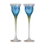 THERESIENTHAL PAIR OF JUGENDSTIL 'FLOWER FORM' LIQUEUR GLASSES, CIRCA 1900