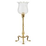 MANNER OF W. A. S. BENSON ARTS & CRAFTS BRASS TABLE LAMP, CIRCA 1900