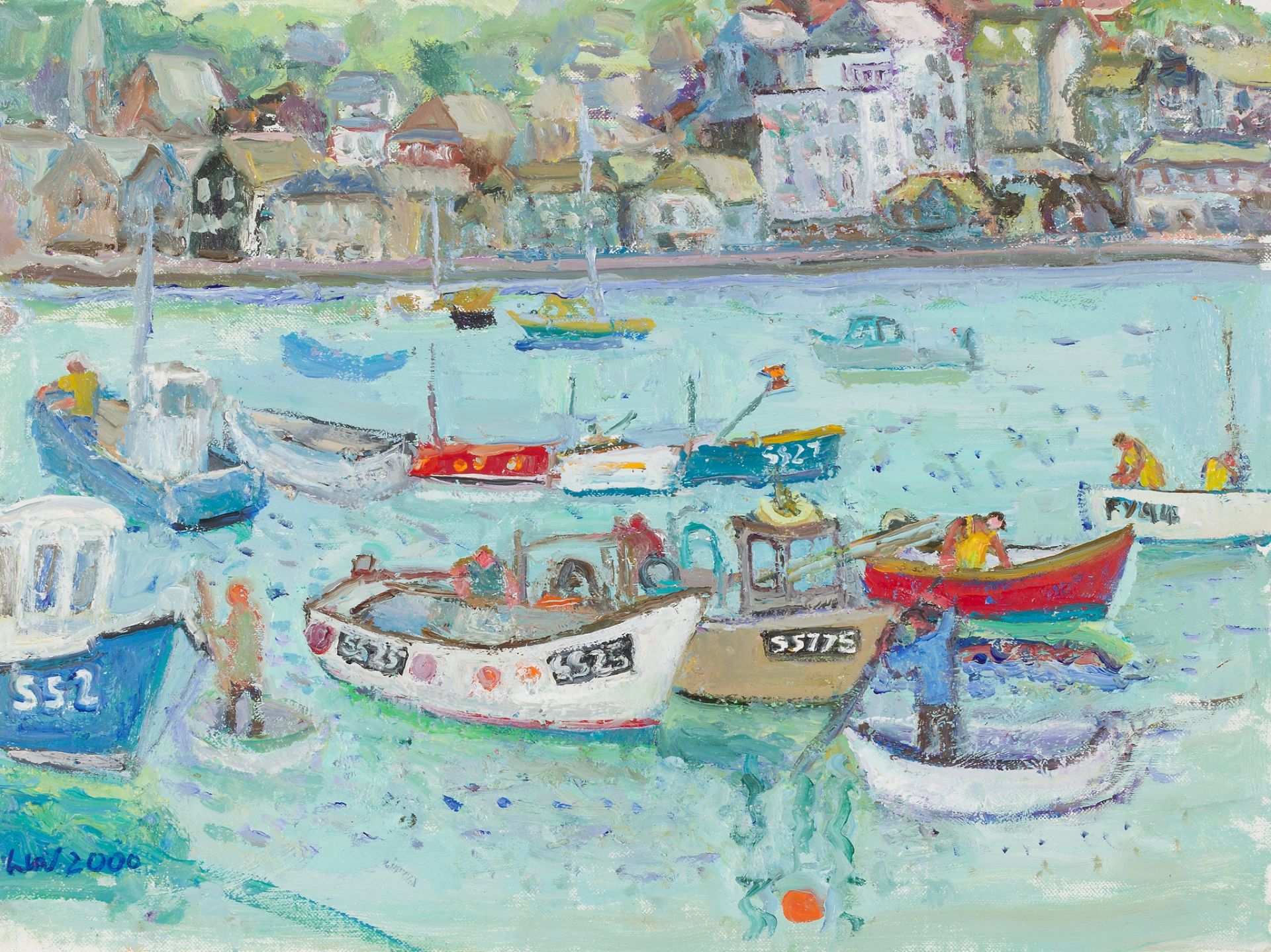 LINDA WEIR (BRITISH B. 1951) AZURE HARBOUR, ST IVES