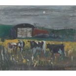 § DAVID MCLEOD MARTIN R.S.W.,R.G.I.,S.S.A (SCOTTISH B.1922) COWS IN A FIELD