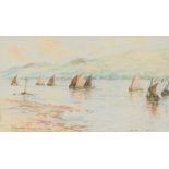 JAMES CAW (SCOTTISH 19TH/20TH CENTURY) DRIFTING OFF CAMPBELTOWN LOCH