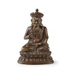 BRONZE FIGURE OF PADMASAMBHAVA QING DYNASTY, 18TH-19TH CENTURY