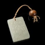 PALE CELADON JADE PENDANT PLAQUE