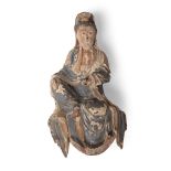 WOODEN SCULPTURE OF WATER-AND-MOON GUANYIN QING DYNASTY, 17TH CENTURY