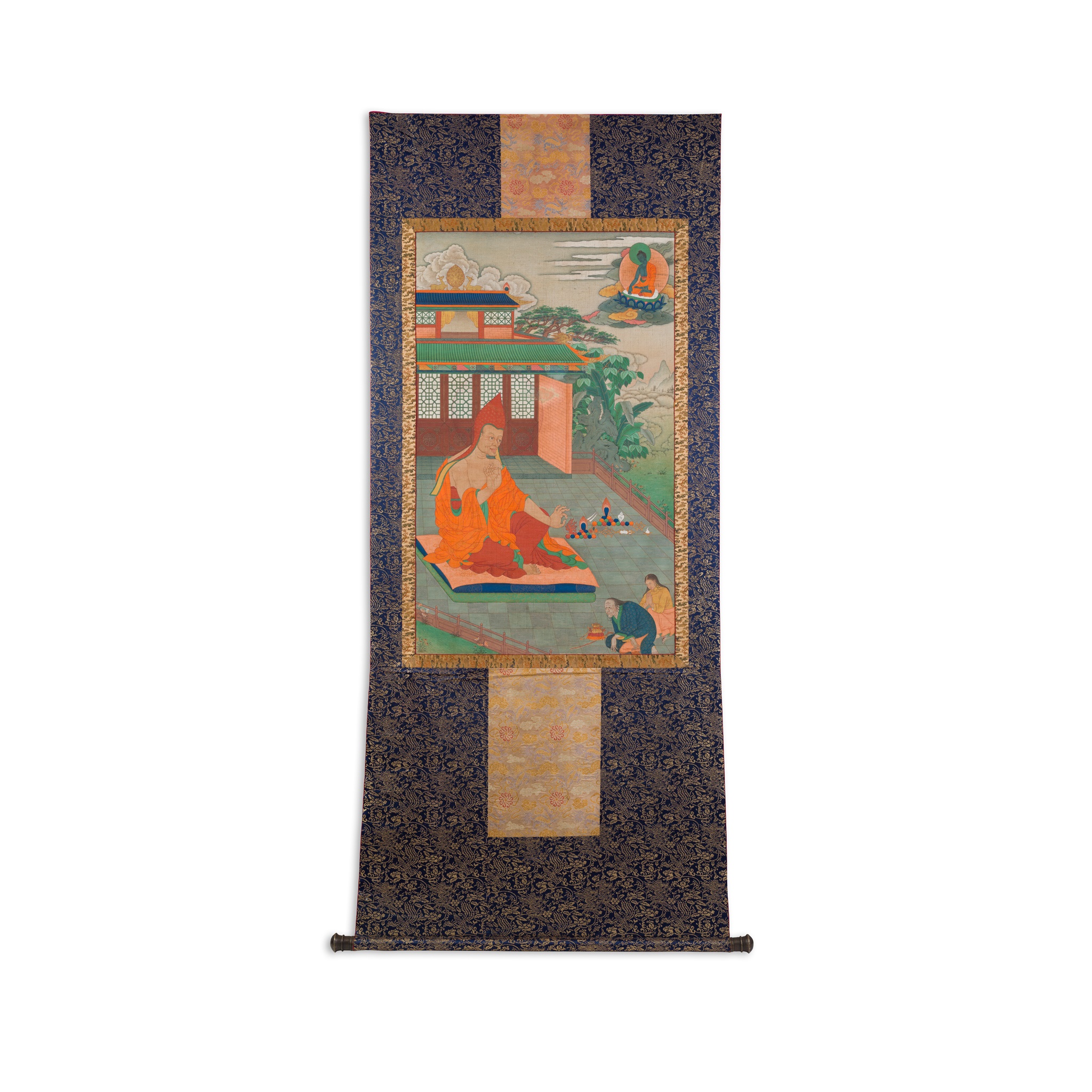 THANGKA DEPICTING A PANCHEN LAMA INCARNATION QING DYNASTY, 19TH CENTURY