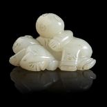 CELADON JADE CARVING OF BOYS AT PLAY QING DYNASTY, 19TH CENTURY