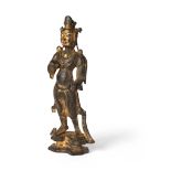 GILT BRONZE BODHISATTVA TANG DYNASTY