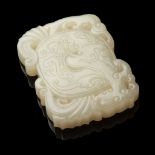 PALE CELADON JADE 'DRAGON' PLAQUE