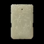 PALE CELADON JADE PLAQUE