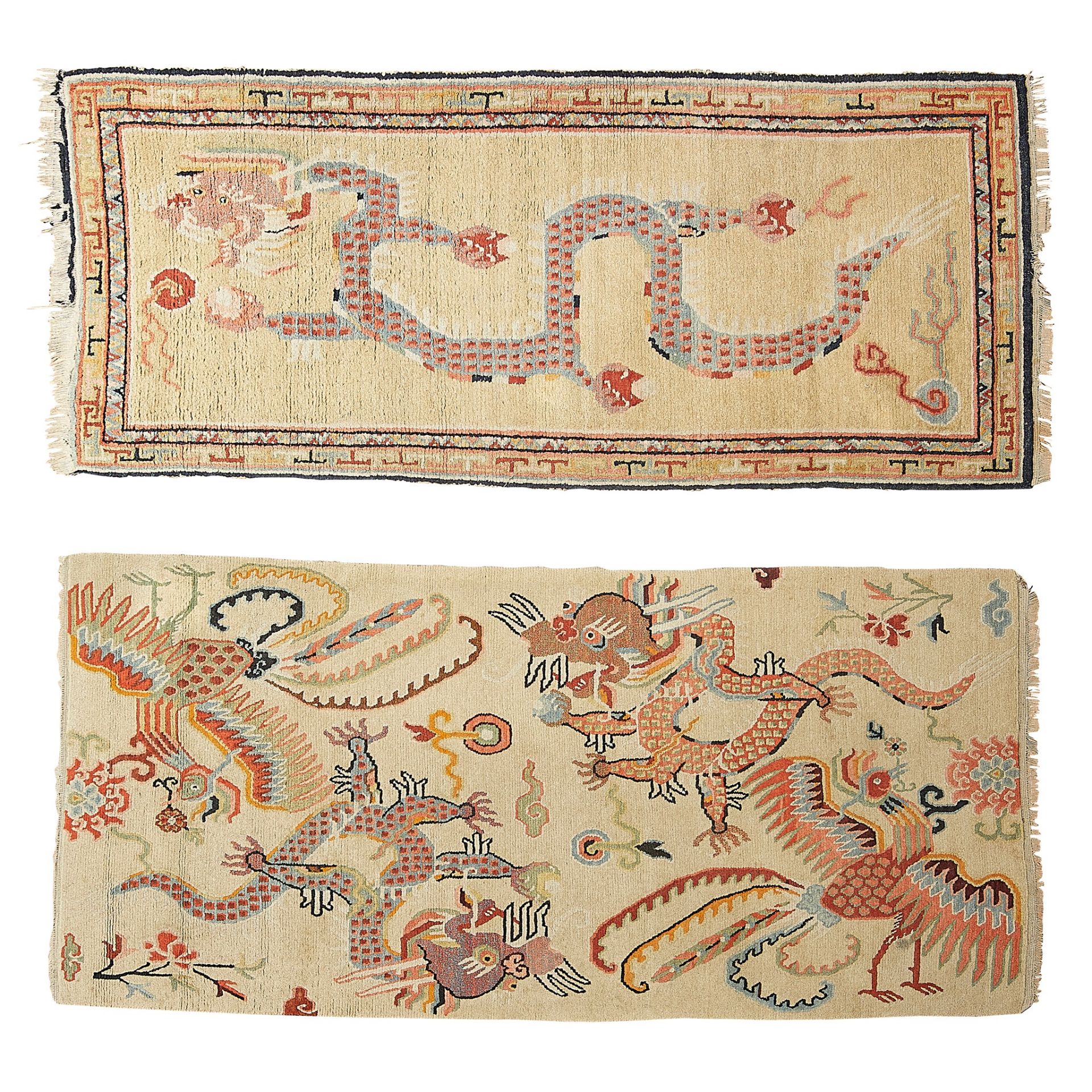 TWO CHINESE RUGS EARLY 20TH CENTURY