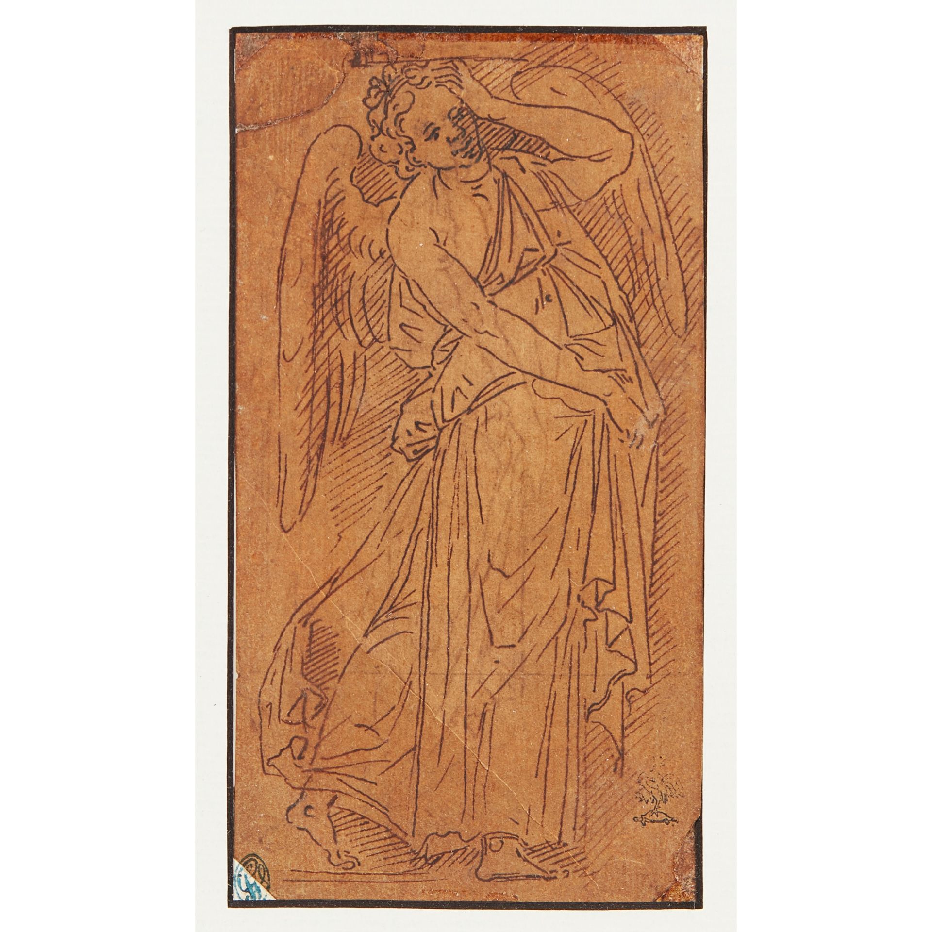 15TH/16TH CENTURY OLD MASTER SCHOOL DOUBLE SIDED DRAWINGS OF ANGELS