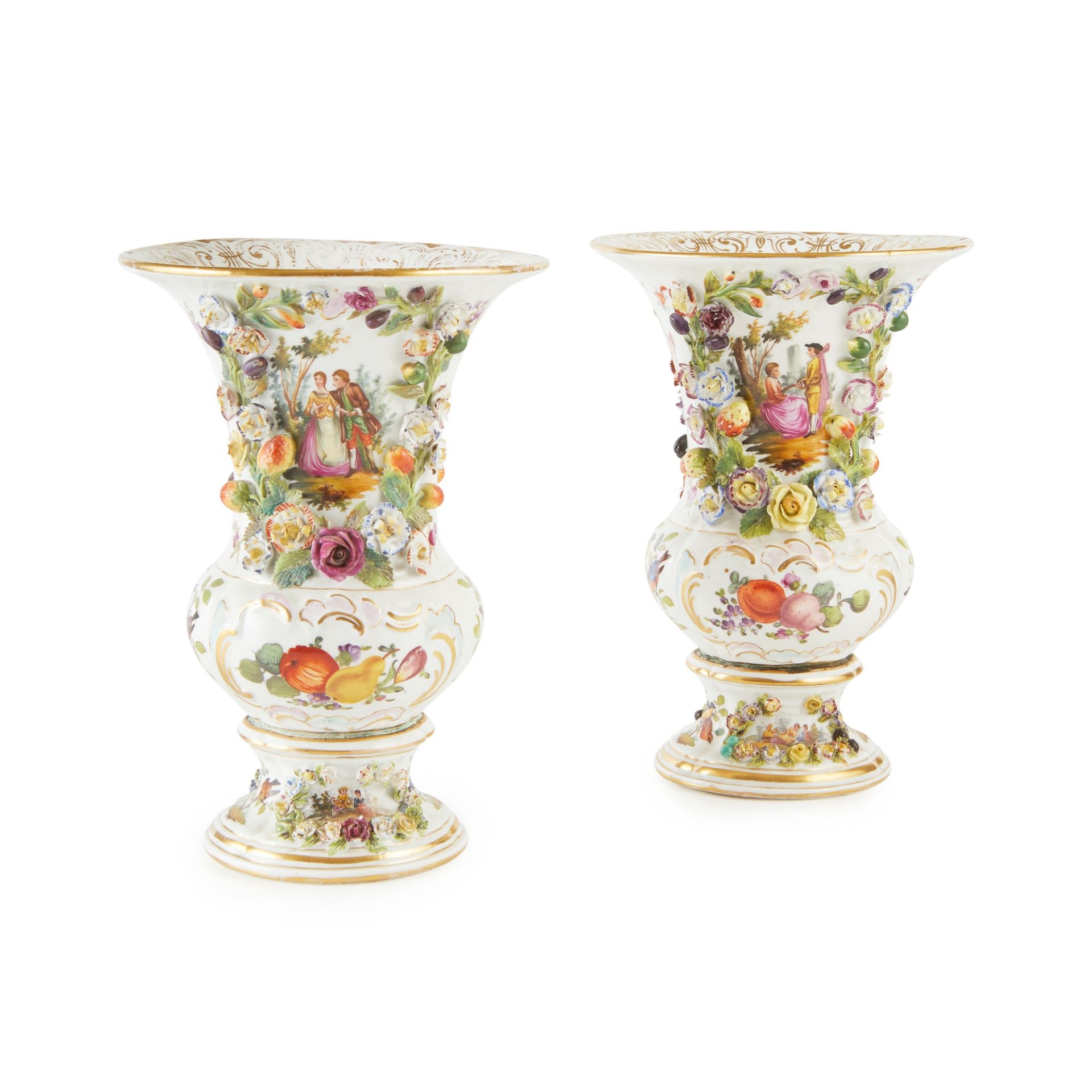 PAIR OF CARL THIEME, POTSCHAPEL, PORCELAIN VASES LATE 19TH CENTURY