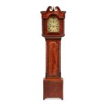 CABINETMAKER'S SAMPLE MINIATURE MAHOGANY LONGCASE CLOCK EARLY 19TH CENTURY