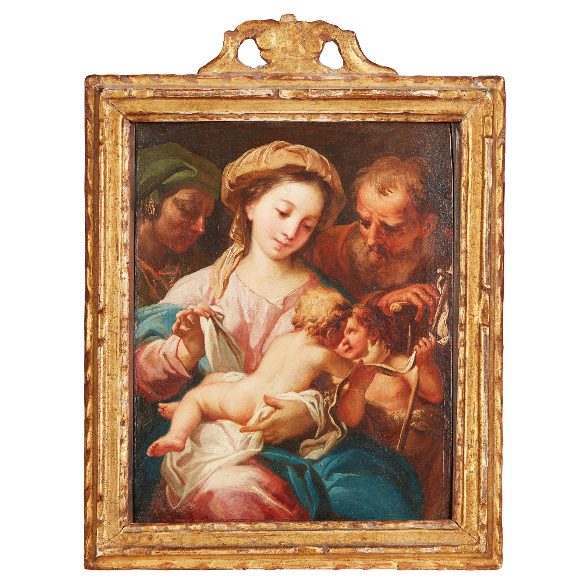 CIRCLE OF GAETANO GANDOLPHI (ITALIAN 1734-1802) THE HOLY FAMILY AND ST JOHN - Image 2 of 3