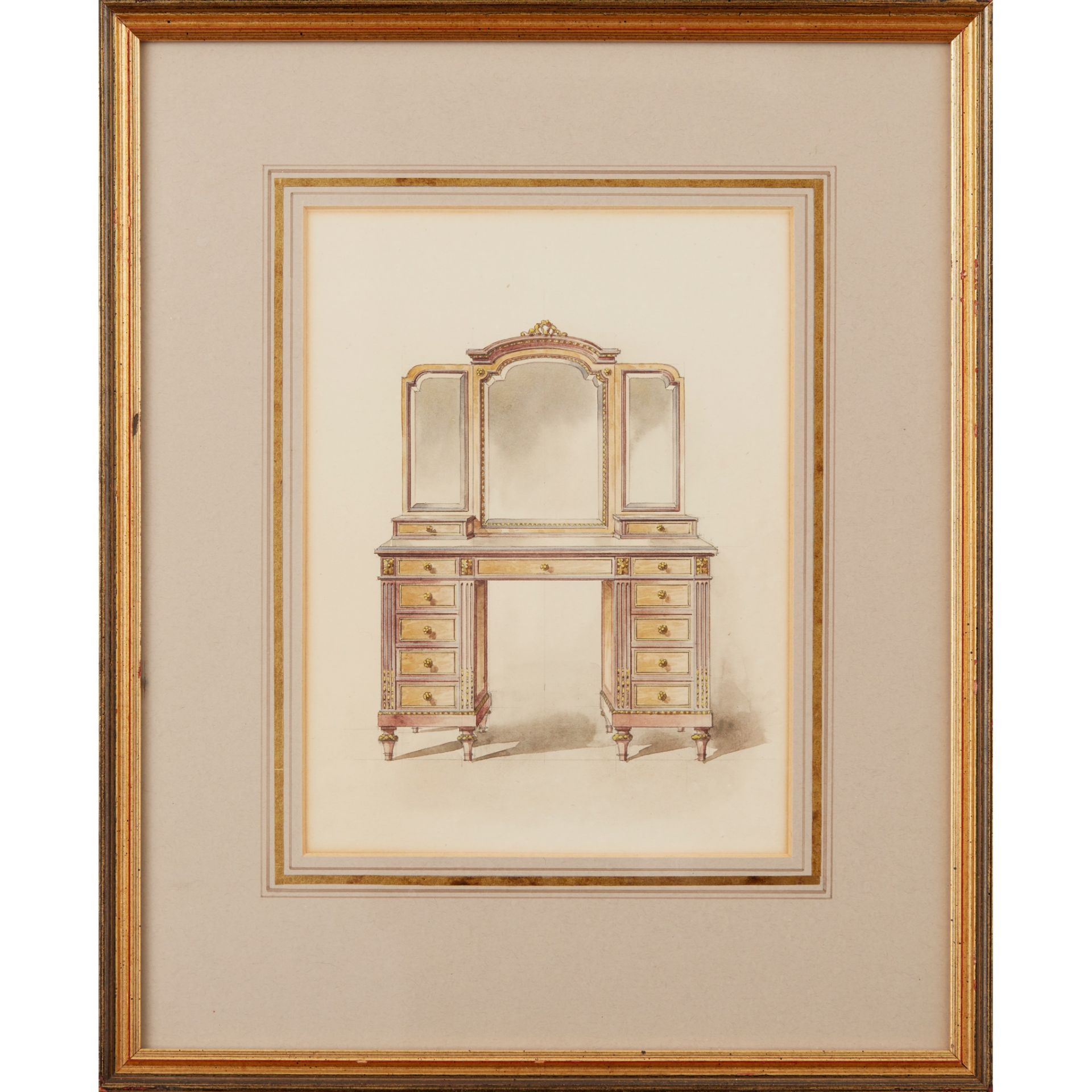 COLLECTION OF THIRTEEN WATERCOLOUR FURNITURE ILLUSTRATIONS, FOR W.&J. SLOANE, NEW YORK EARLY 20TH - Bild 2 aus 12