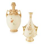TWO WORCESTER PERSIAN STYLE PORCELAIN VASES 19TH CENTURY
