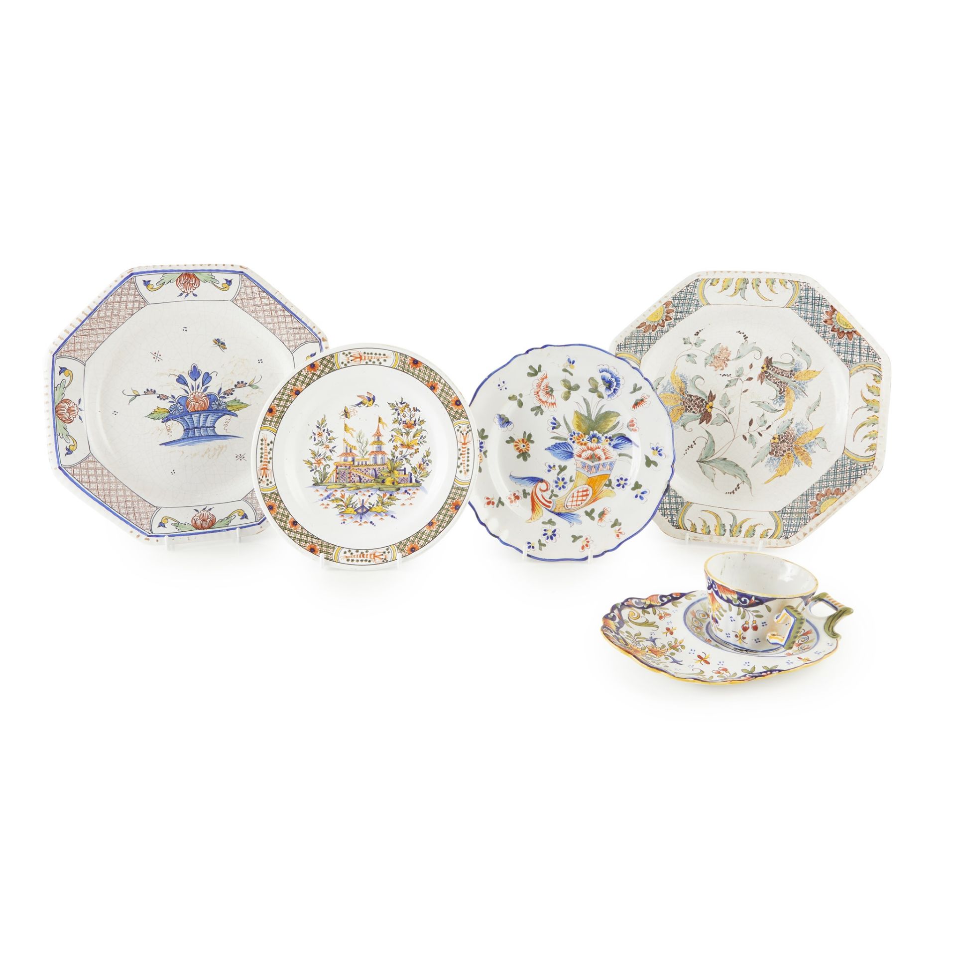 GROUP OF ROUEN FAIENCE 18TH/ EARLY 19TH CENTURY