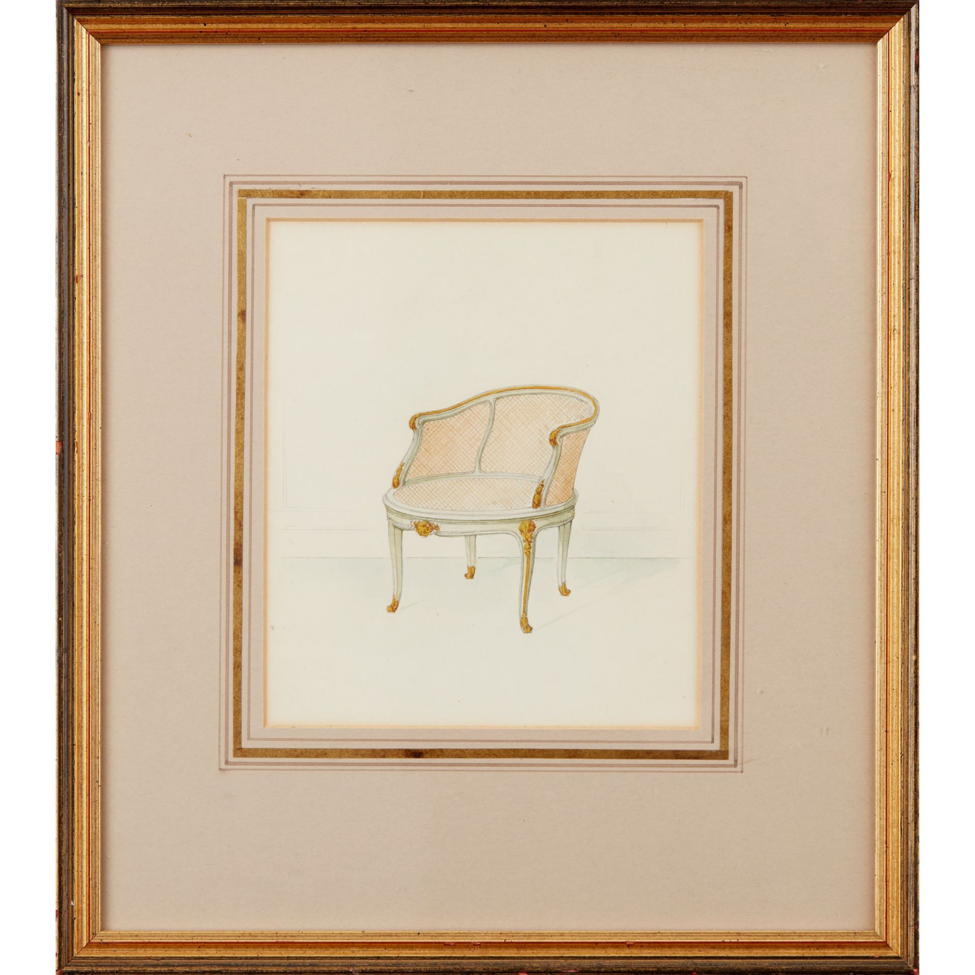 COLLECTION OF THIRTEEN WATERCOLOUR FURNITURE ILLUSTRATIONS, FOR W.&J. SLOANE, NEW YORK EARLY 20TH - Bild 7 aus 12