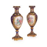 PAIR OF FRENCH SÈVRES STYLE PORCELAIN VASES LATE 19TH CENTURY
