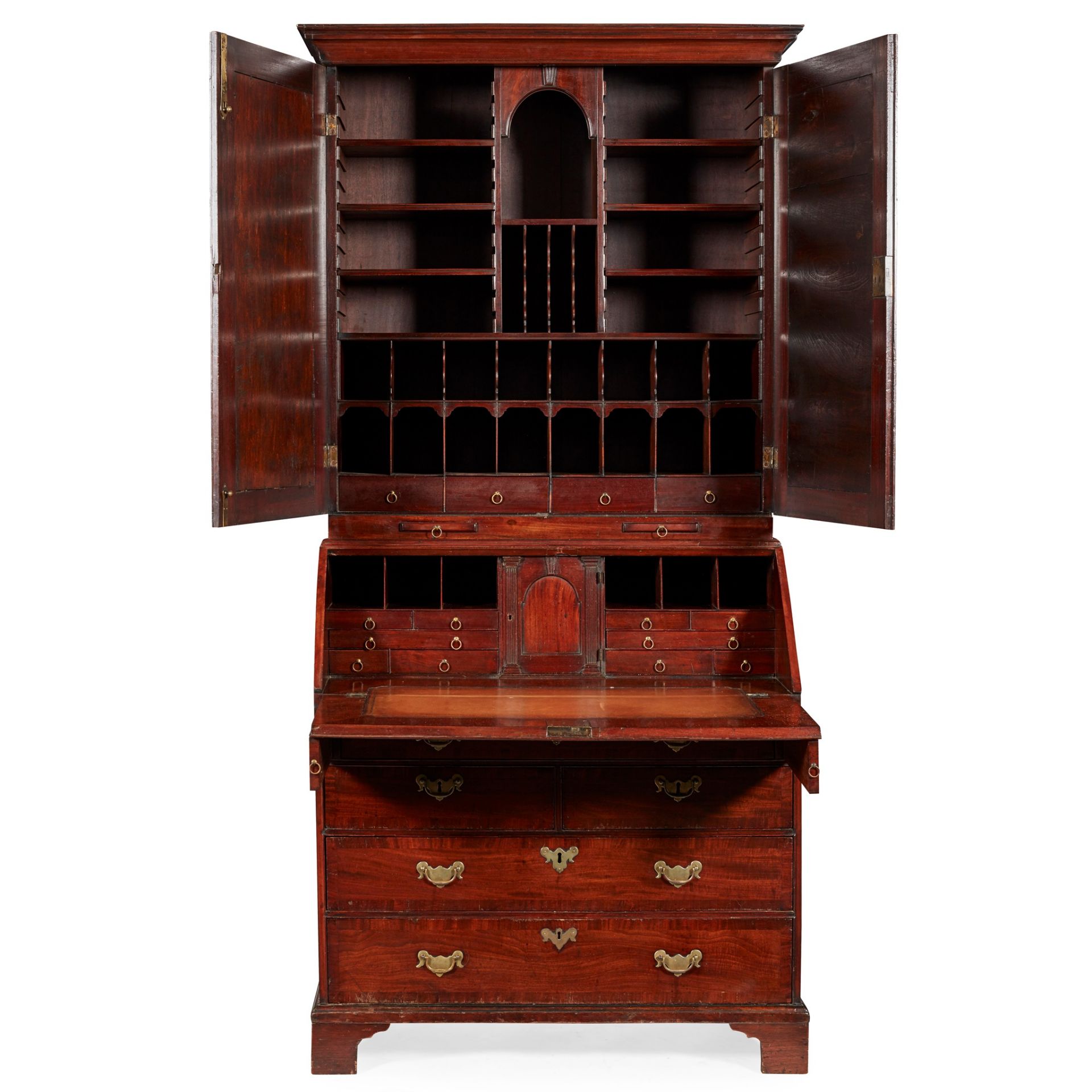 GEORGE II MAHOGANY BUREAU BOOKCASE MID 18TH CENTURY - Image 2 of 2