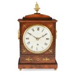 REGENCY MAHOGANY AND BRASS INLAID BRACKET CLOCK EARLY 19TH CENTURY