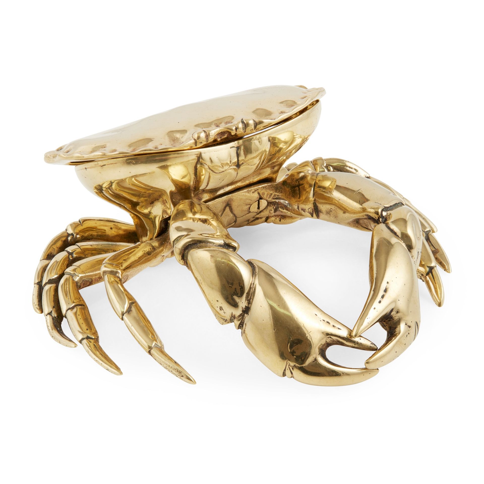 NOVELTY BRASS CRAB INKWELL LATE 19TH CENTURY