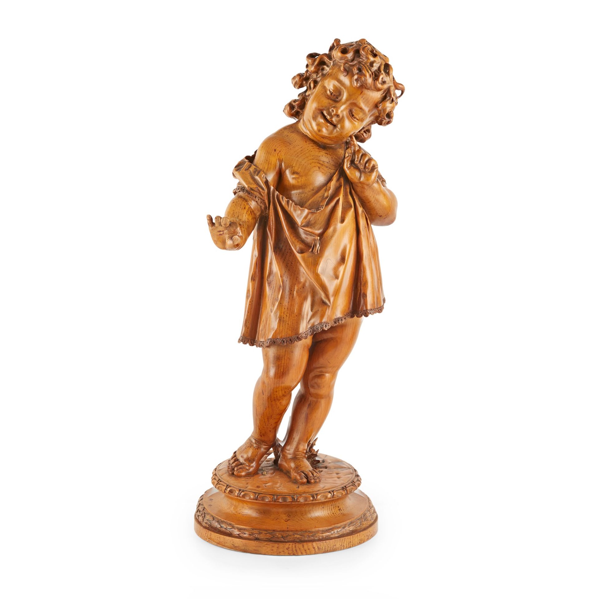 ITALIAN CARVED FIGURE OF A CHILD 19TH CENTURY