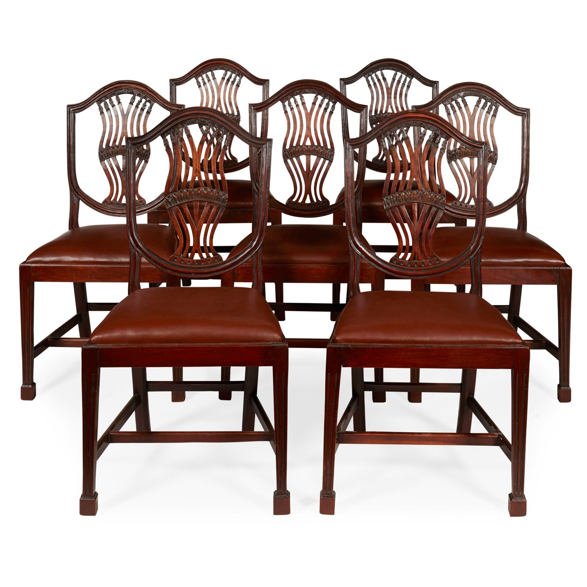 SET OF SEVEN LATE GEORGIAN MAHOGANY DINING CHAIRS LATE 18TH CENTURY