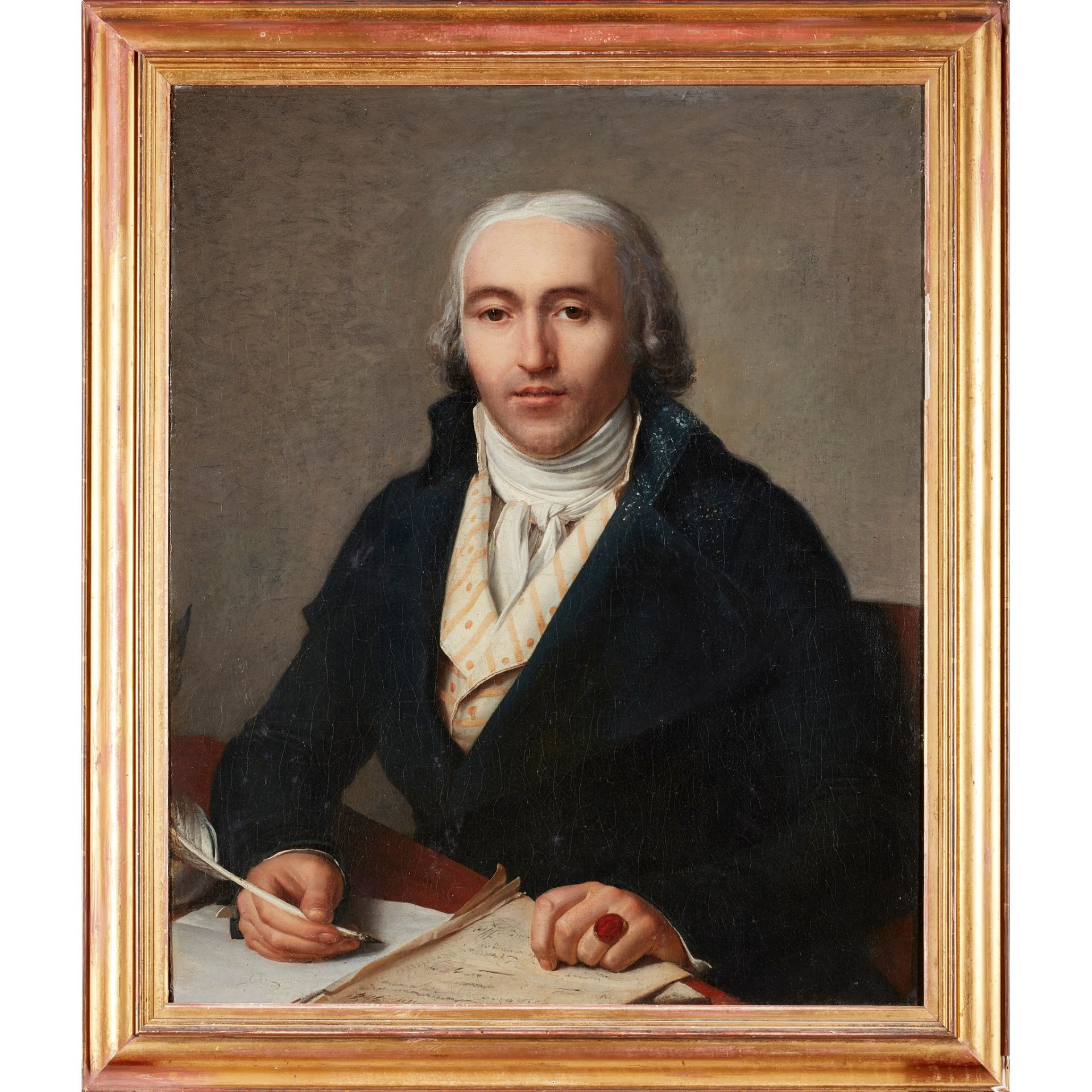 CIRCLE OF JACQUES-LOUIS DAVID (FRENCH 1748-1825) PORTRAIT OF A FRENCH DEPUTY OR LAWYER CIRCA 1790s - Image 2 of 3