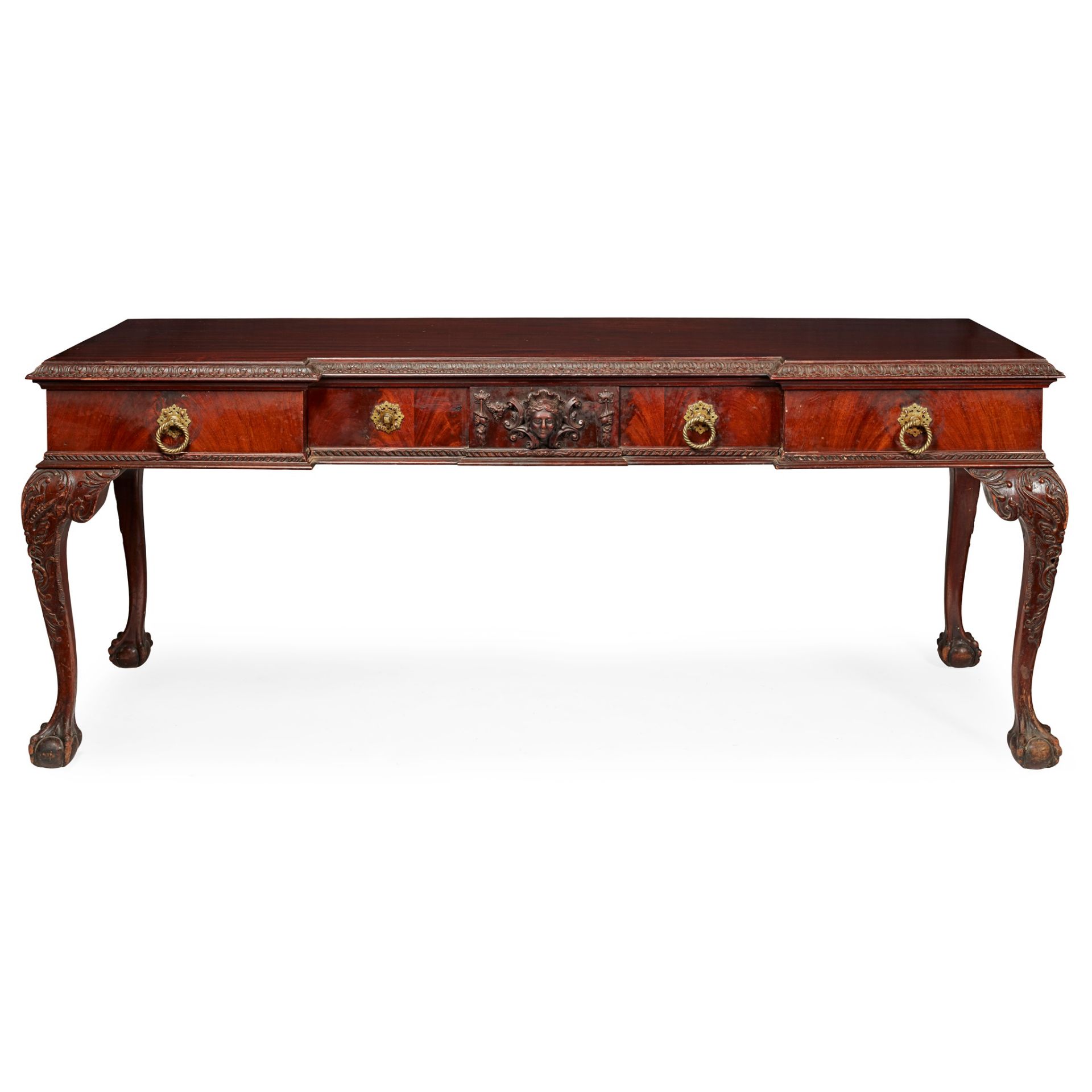 GEORGE II STYLE LARGE MAHOGANY SERVING TABLE LATE 19TH CENTURY