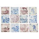 GROUP OF DELFT TILES 17TH/ 18TH CENTURY