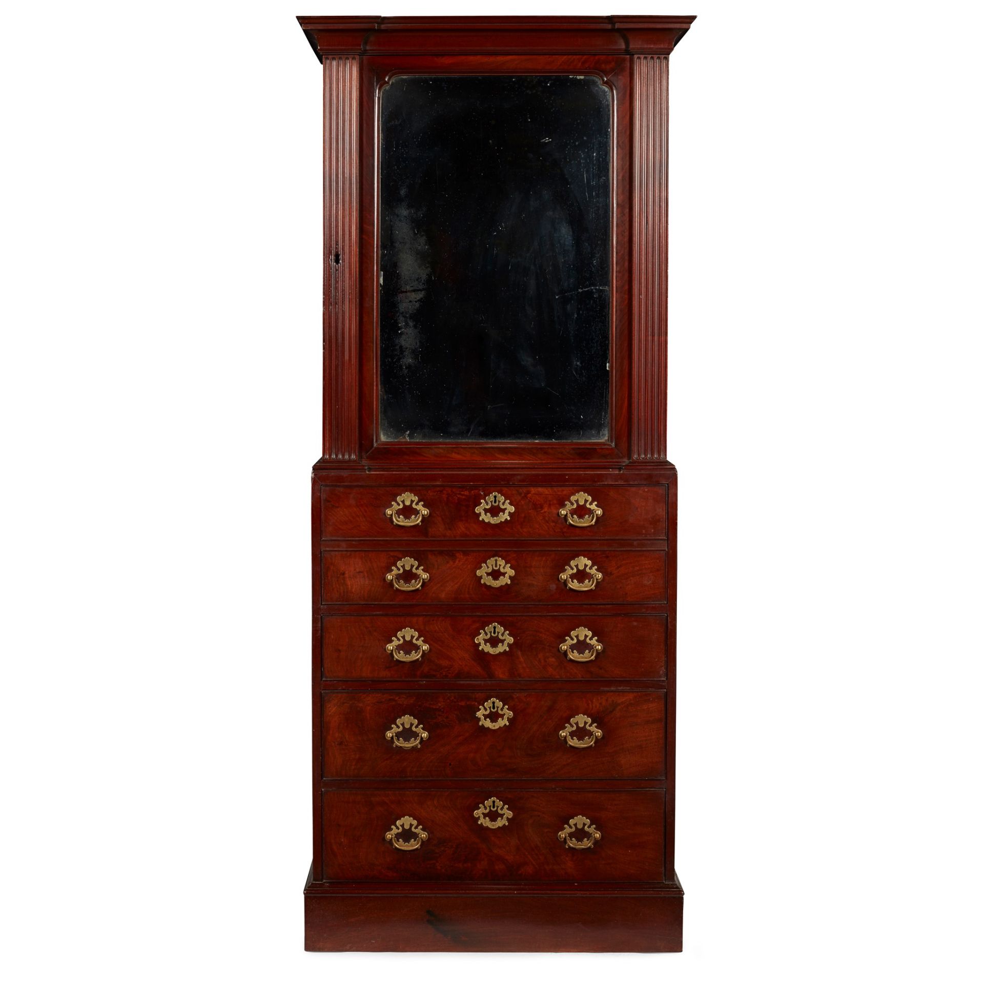 GEORGE II MAHOGANY LADY'S SECRETAIRE BOOKCASE MID 18TH CENTURY