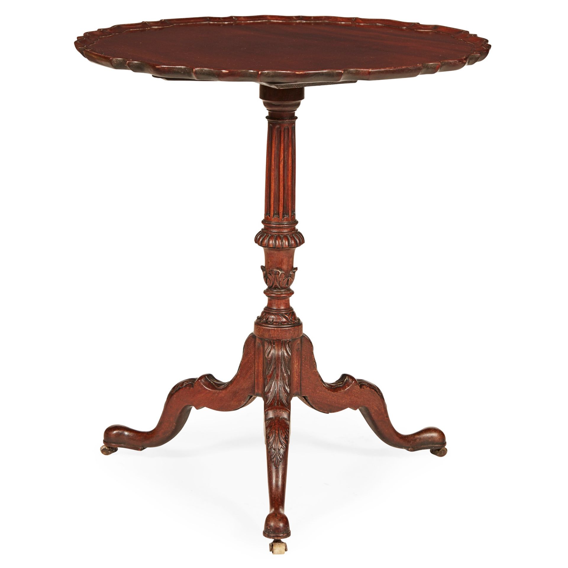 GEORGE II MAHOGANY PIECRUST TEA TABLE MID 18TH CENTURY